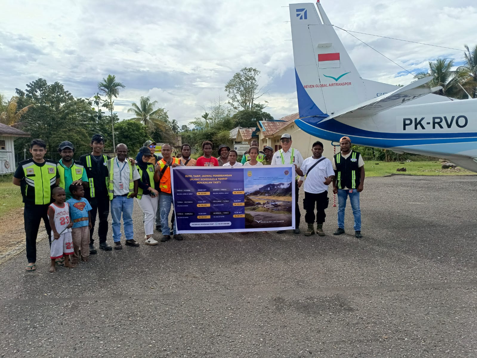 Penerbangan Perdana Subsidi Angkutan Udara Perintis di Distrik Agimuga Resmi Dimulai